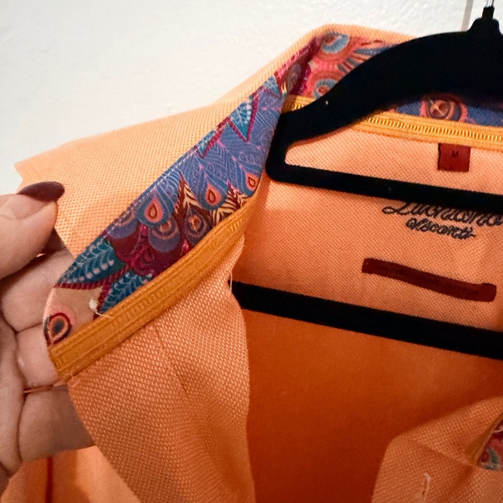 Luchlana Casual Orange Button Down Shirt for Men